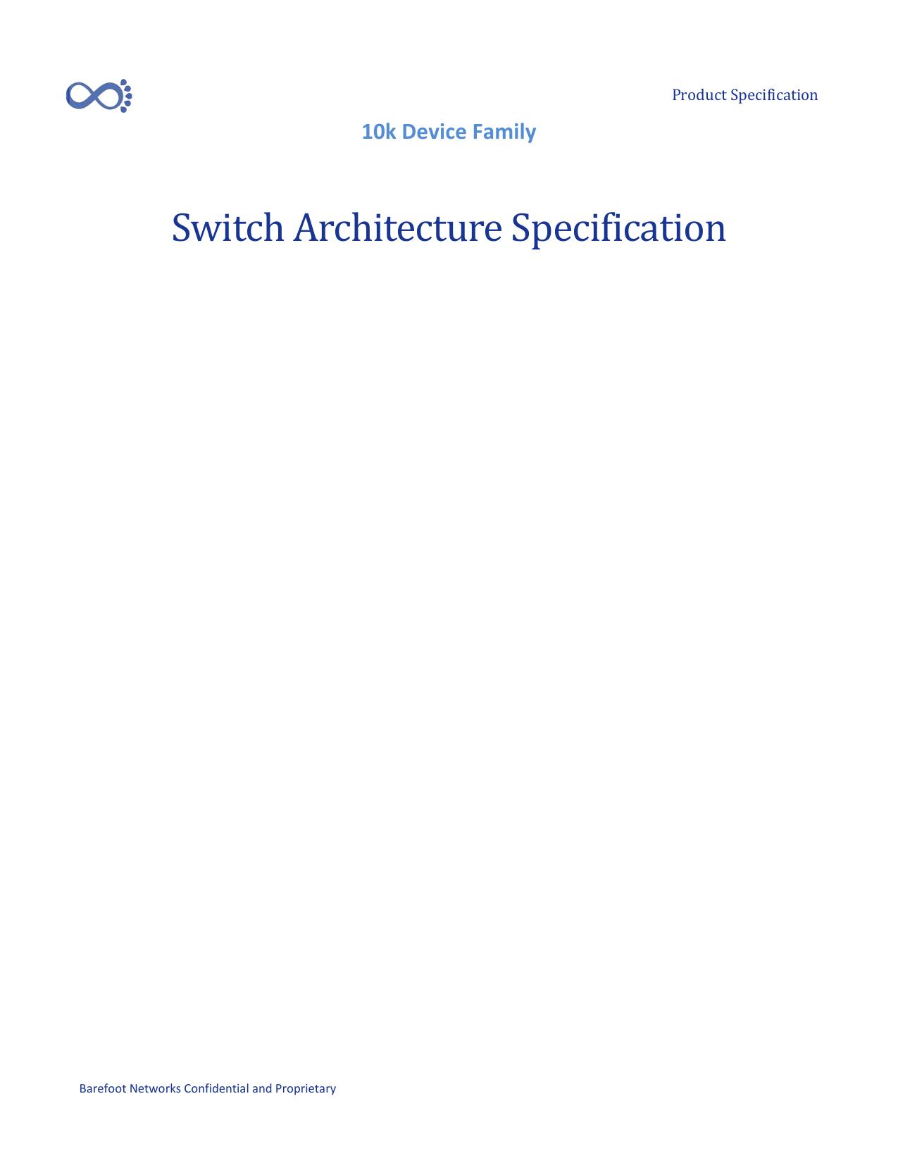 Switch Architecture Specification
